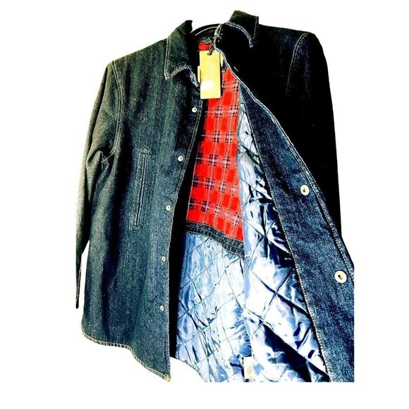 Slate & Stone Mens Dark Wash Snap Front Long Sleeve Denim Shirt Jacket Sz L New - Picture 5 of 11